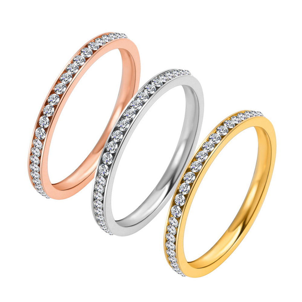 Pilates Ring Magic - 2mm 아이스 큐빅 지르코니아 반지 여성