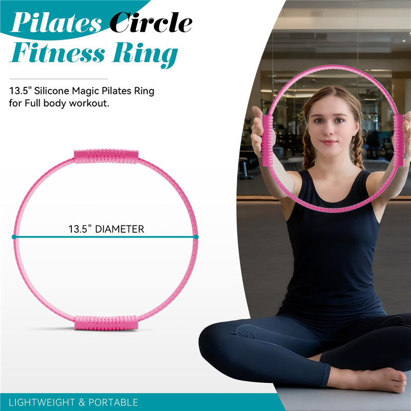 Pilates Ring Magic - 친환경 이중 손잡이 실리콘 요가 링